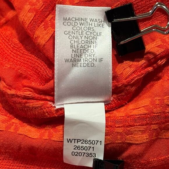 J Jill Top Floral Cottage Prairie Boho Coastal Grandma Romantic Button Orange 2X - Picture 5 of 7